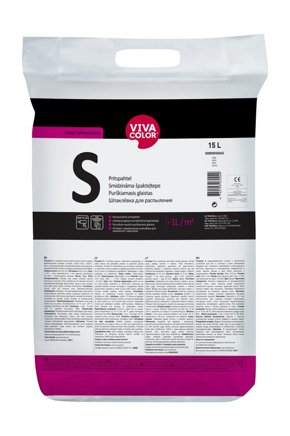 Glaistas VIVACOLOR S, 15 l, baltos spalvos, purškiamas, paruoštas naudoti