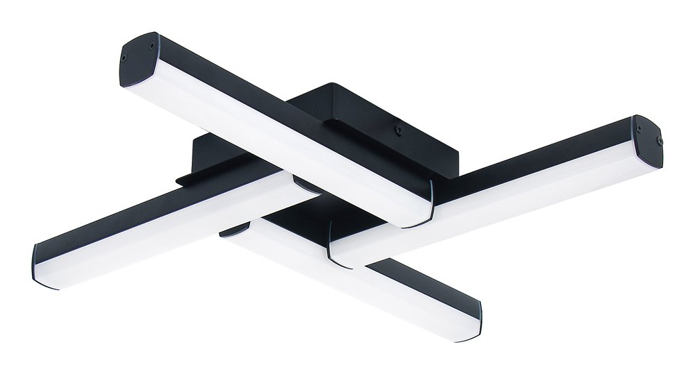 Lubinis vonios šviestuvas RABALUX Evan, LED, 18W, 230V 50Hz, 4000K, 1750 lm, IP44, metalinis, matinės juodos/baltos sp., 425 x 65 x 425 mm, 2168