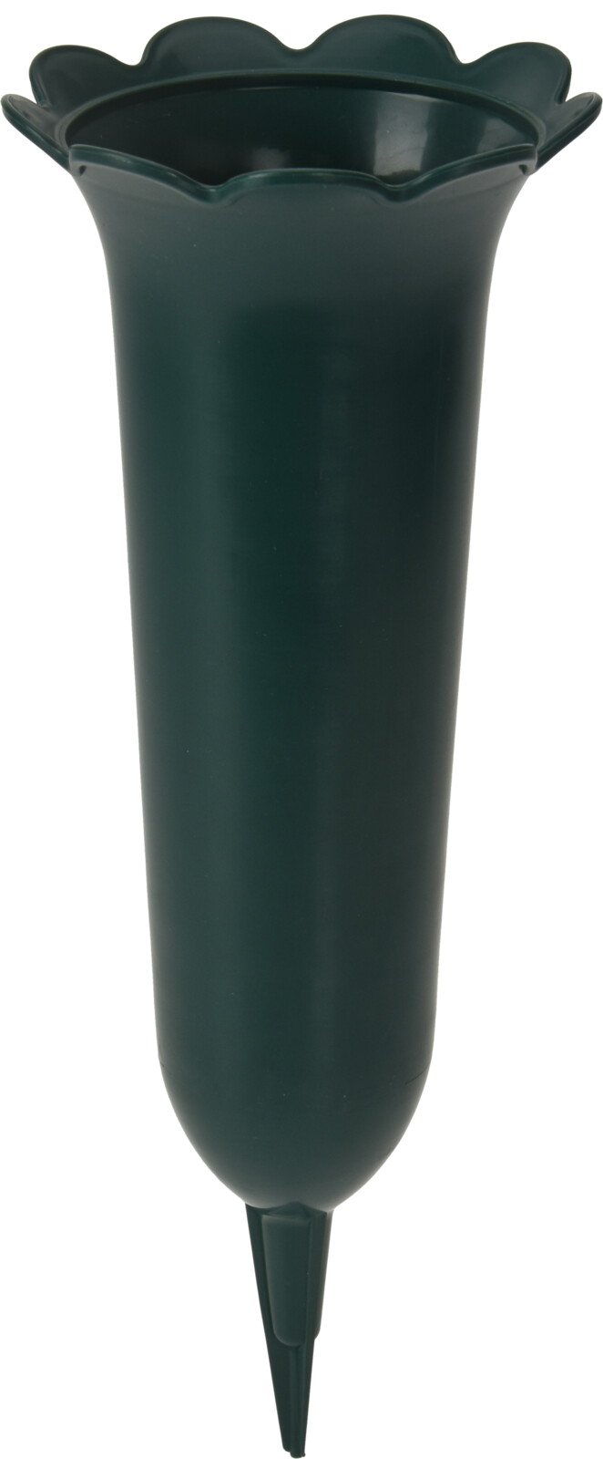 Plastikinė įsmeigiama kapų vaza, 12 x 31,5 cm., tamsiai žalios sp.