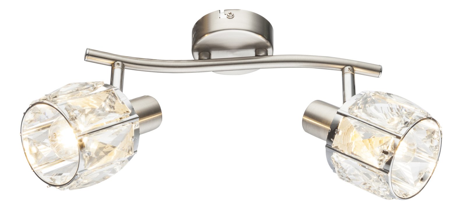 Kryptinis šviestuvas GLOBO Kris, E14, 2 x 40W, 230V, chromas, skaidraus stiklo kristalas, 280 x 180 x 220 mm, 54356-2