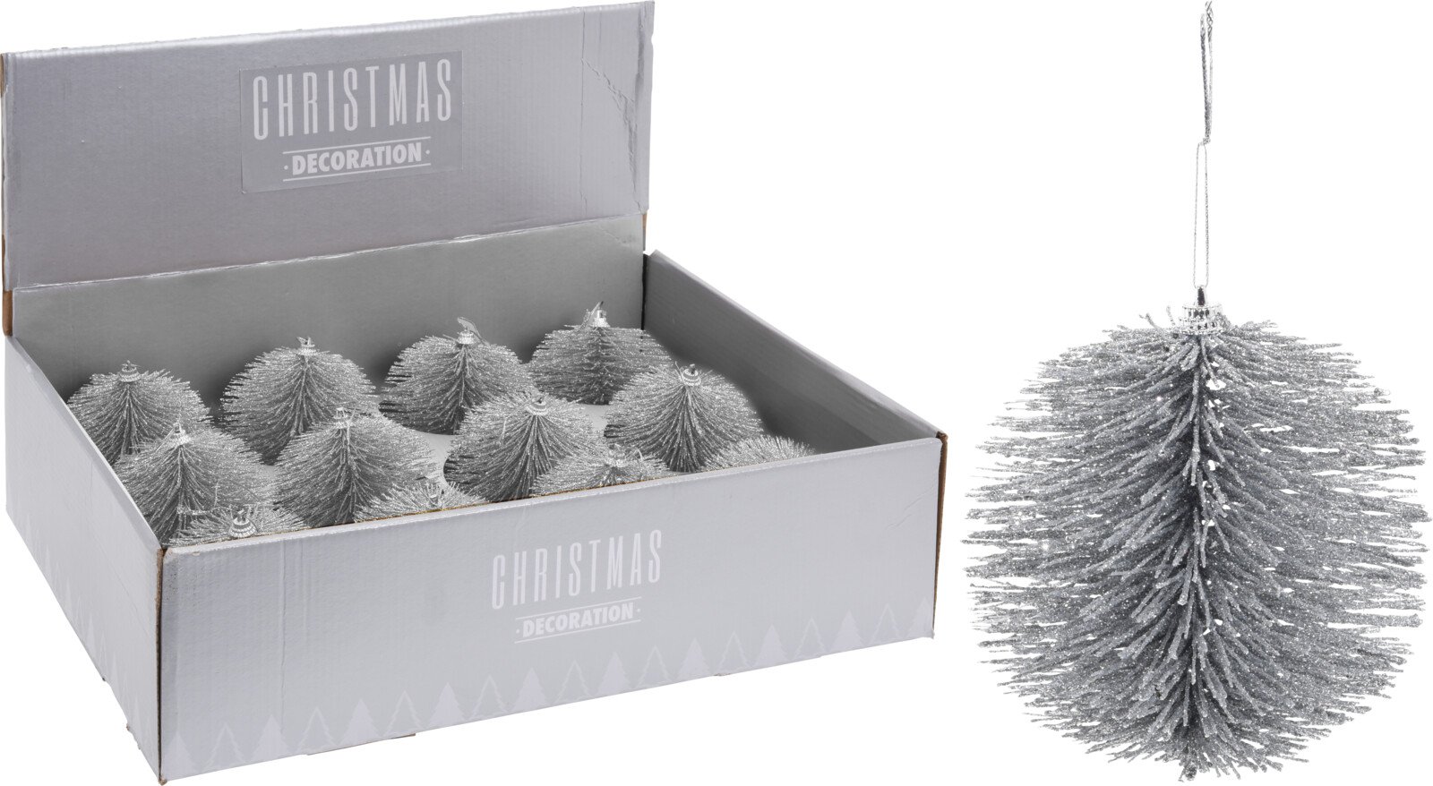 Eglutės žaisliukas, sidabrinės sp., 10 cm