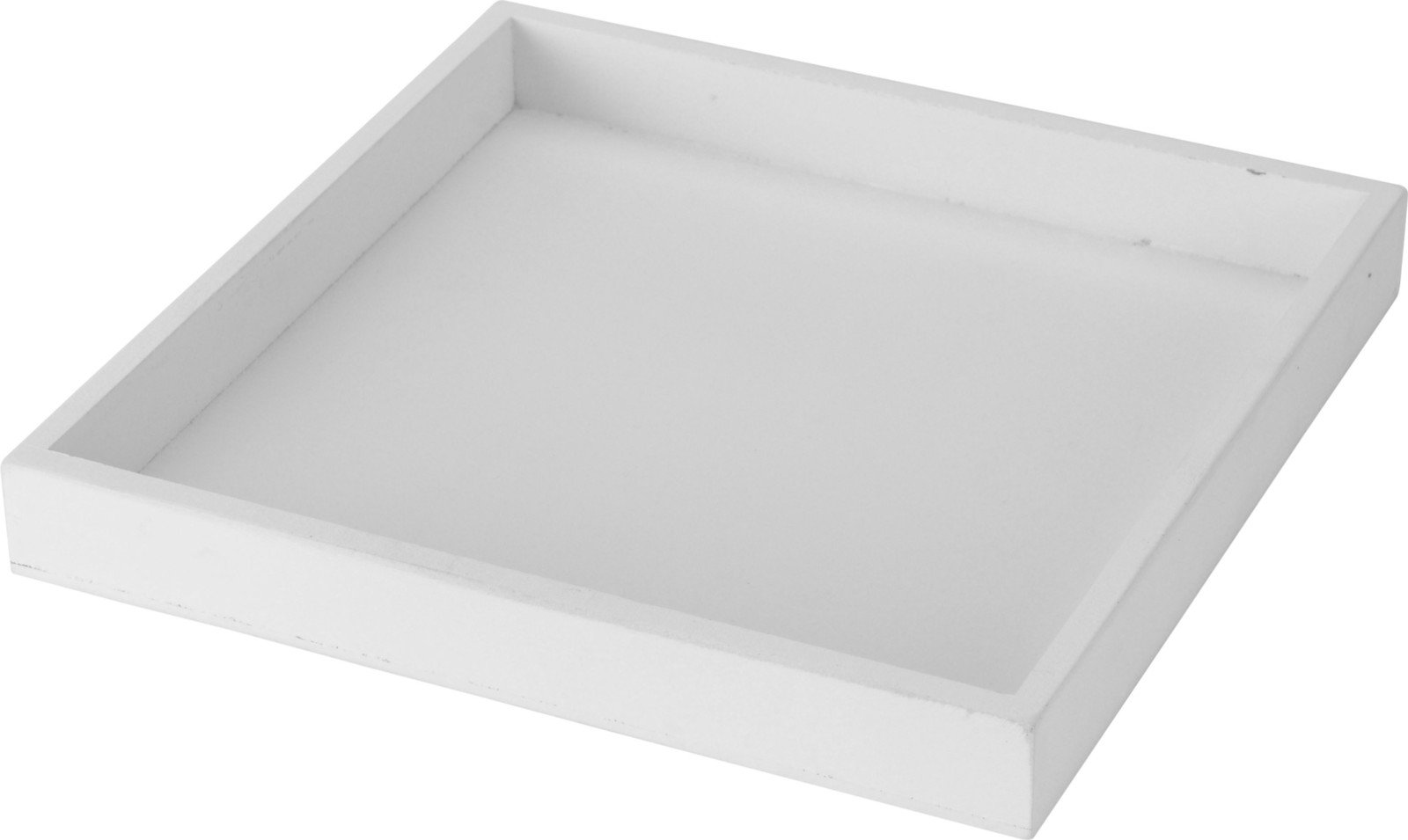 Padėklas, kvadrato formos, medinis, baltos sp., 25 x 25 cm