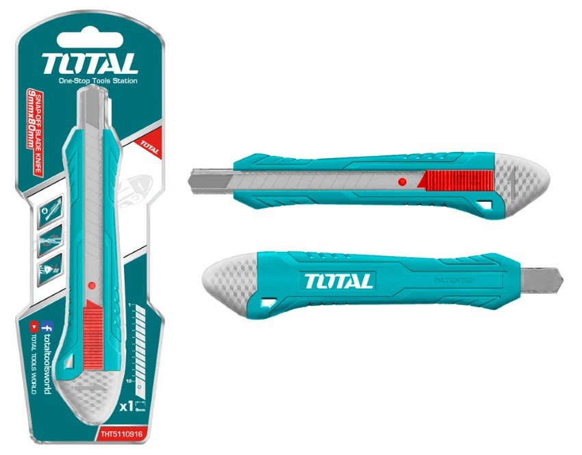 Peiliukas nulaužiama geležte TOTAL, 9 x 80 mm, THT5110916