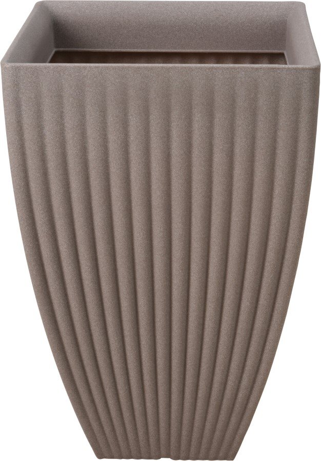 Lauko vazonas, kvadratinis, šviesiai rudos sp., 40 x 40 x 60 cm.