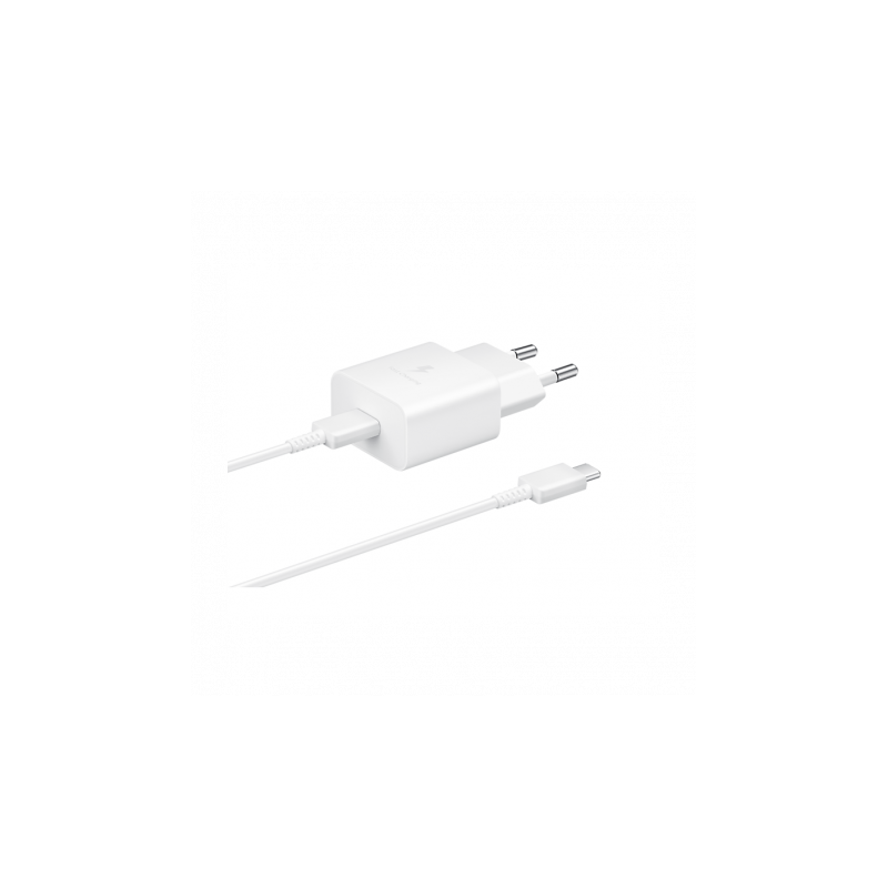 Telefono įkroviklis SAMSUNG, 15W, Type-C maitinimo adapteris, su kabeliu, baltos sp, EP-T1510XWEGEU