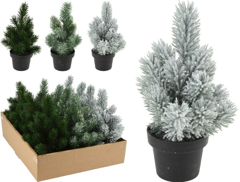 Eglutė vazone, aukštis 22 cm, 3 skirtingų sp., dirbtinė