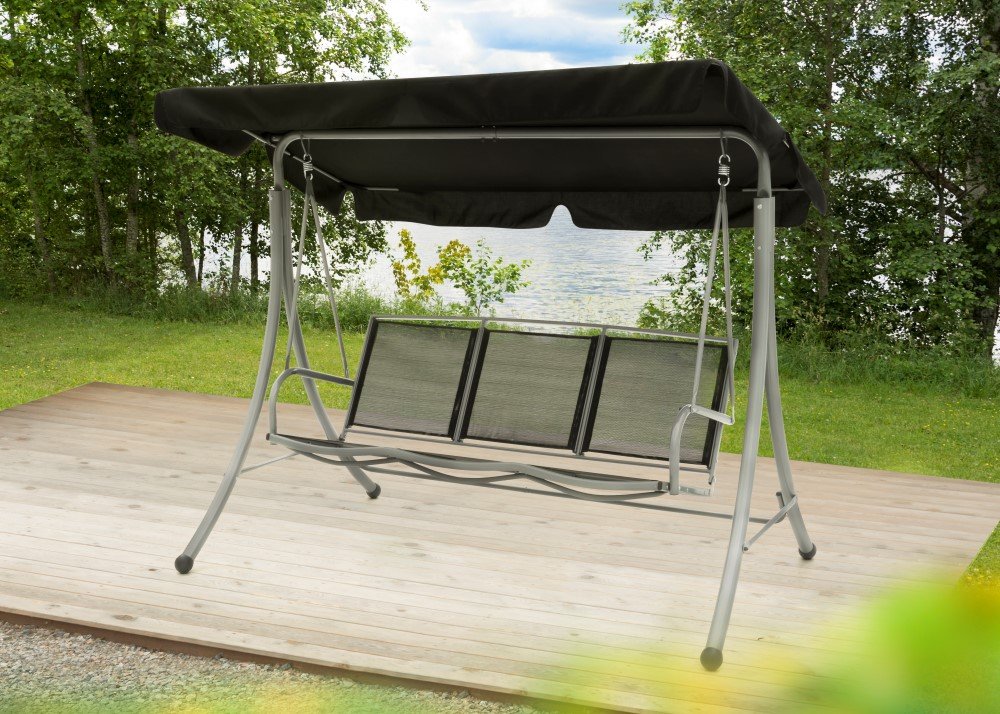 Lauko sūpynės 4LIVING, 3 vietų, plienas, apkrova iki 320kg, 202 x 170 x 120 cm