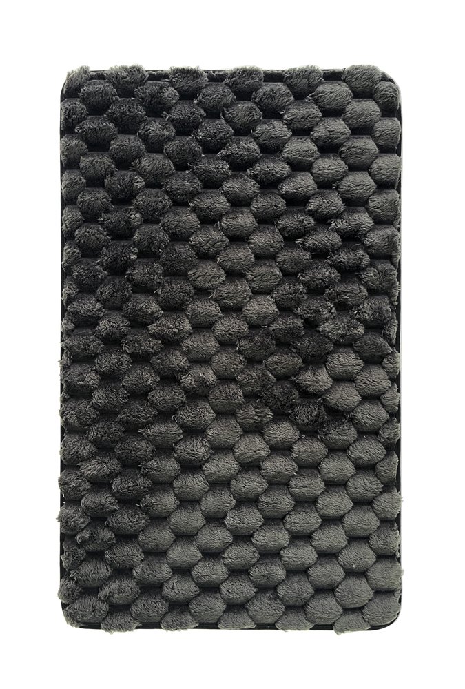 Vonios kilimėlis BENEDOMO, 50 x 80 cm, poliesteris, iš viršaus rifliuotas, tamsiai pilkos spalvos
