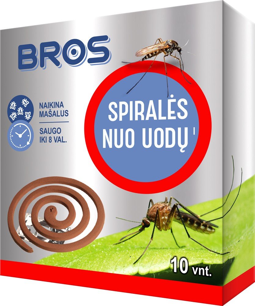Spiralės nuo uodų, deginimui BROS, 10 vnt.