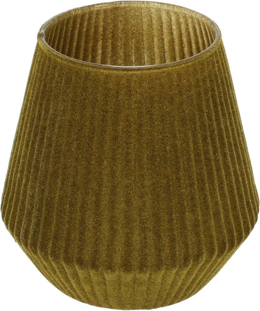 Žvakidė, arbatinei žvakutei, stiklas, rudos sp, aukštis 14 cm