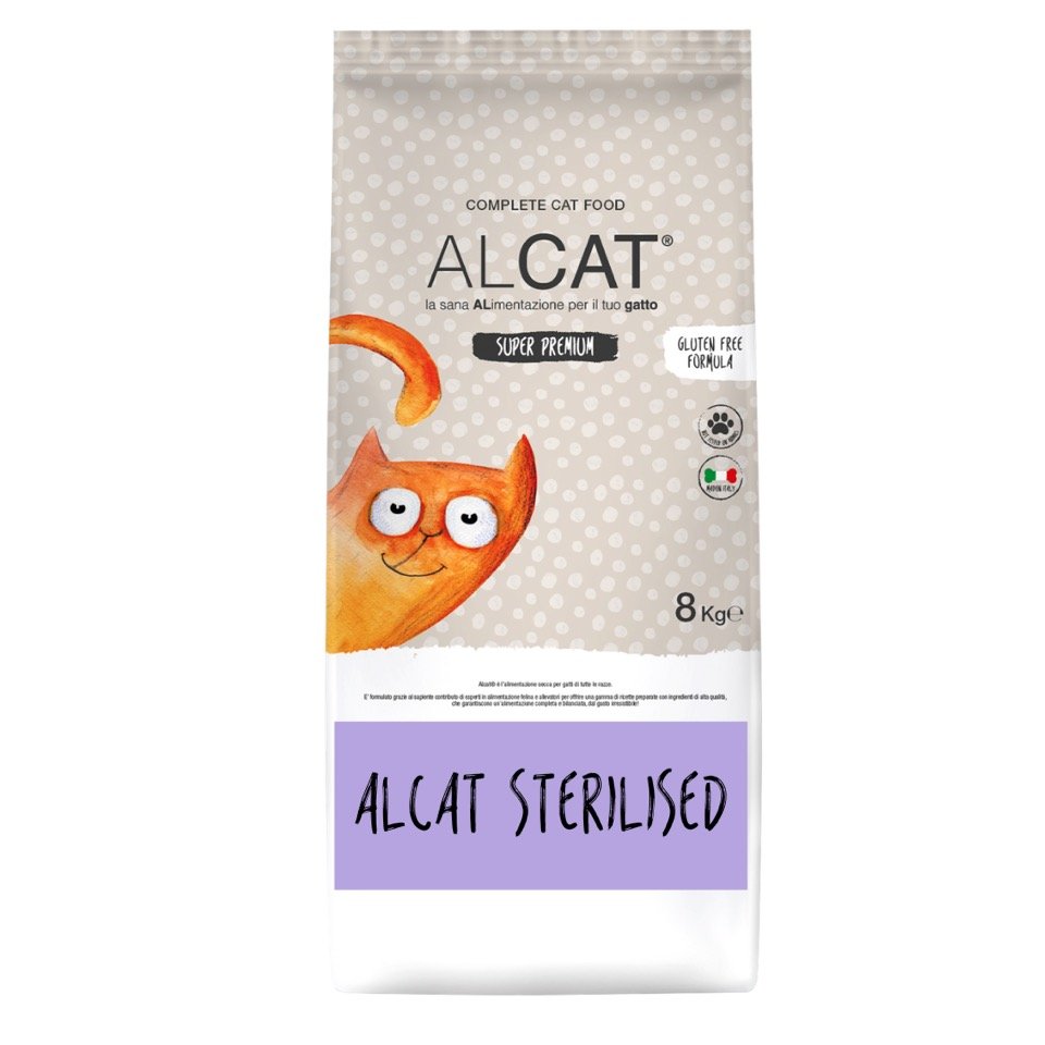 Sausas ėdalas katėms ALCAT, suaugusioms sterilizuotoms katėms, su vištiena, 8 kg