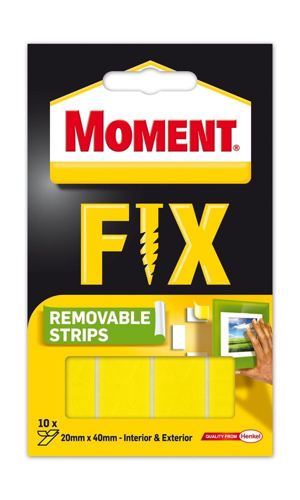 Dvipusio lipnumo juosta MOMENT Removable Strips, montažinė, 10 juostelių (20 x 40 mm)