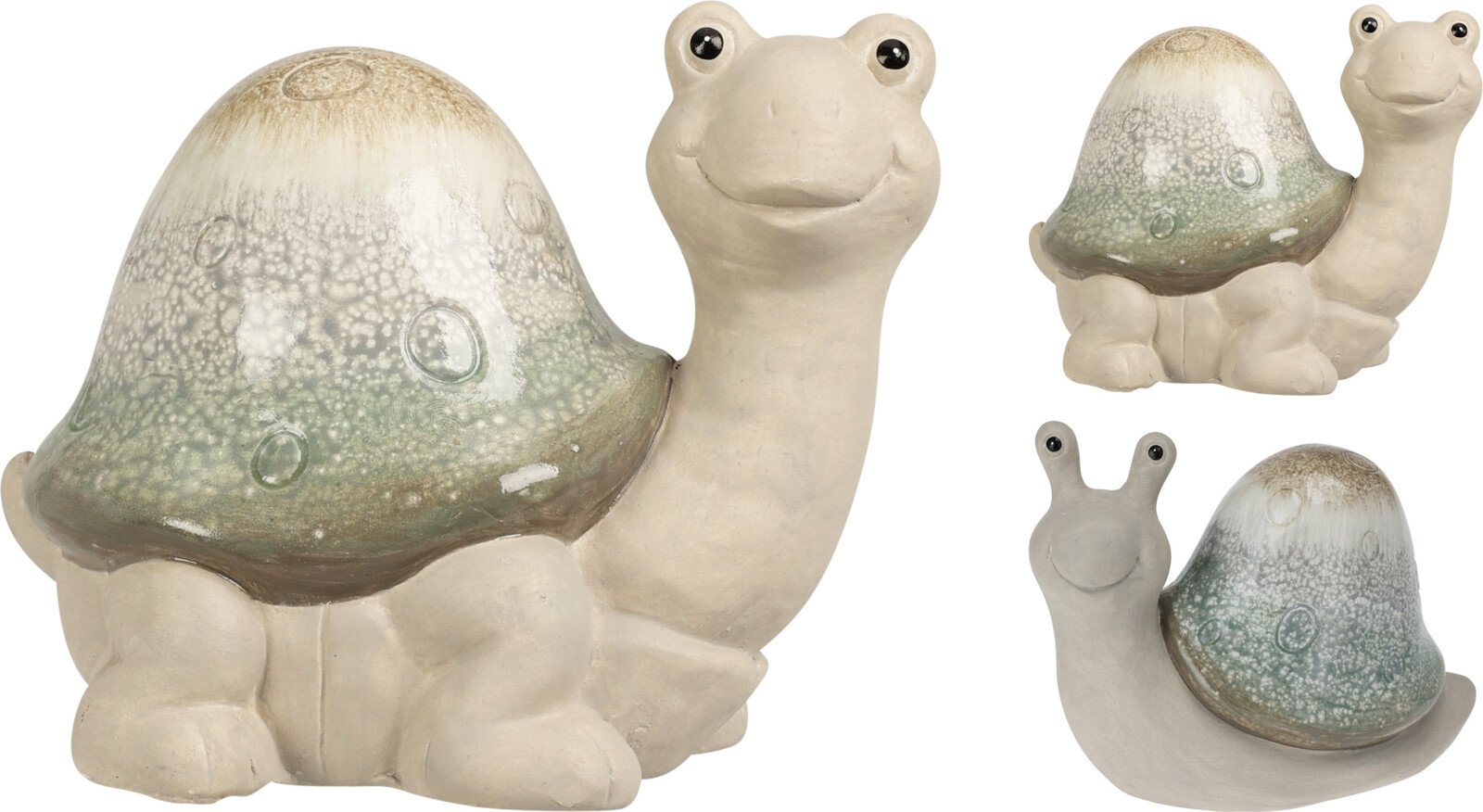 Sodo dekoracija SODO GYVŪNAI, 2 skirtingi dizainai (vėžlys, sraigė), 16,3 x 12,5 x 14 cm.