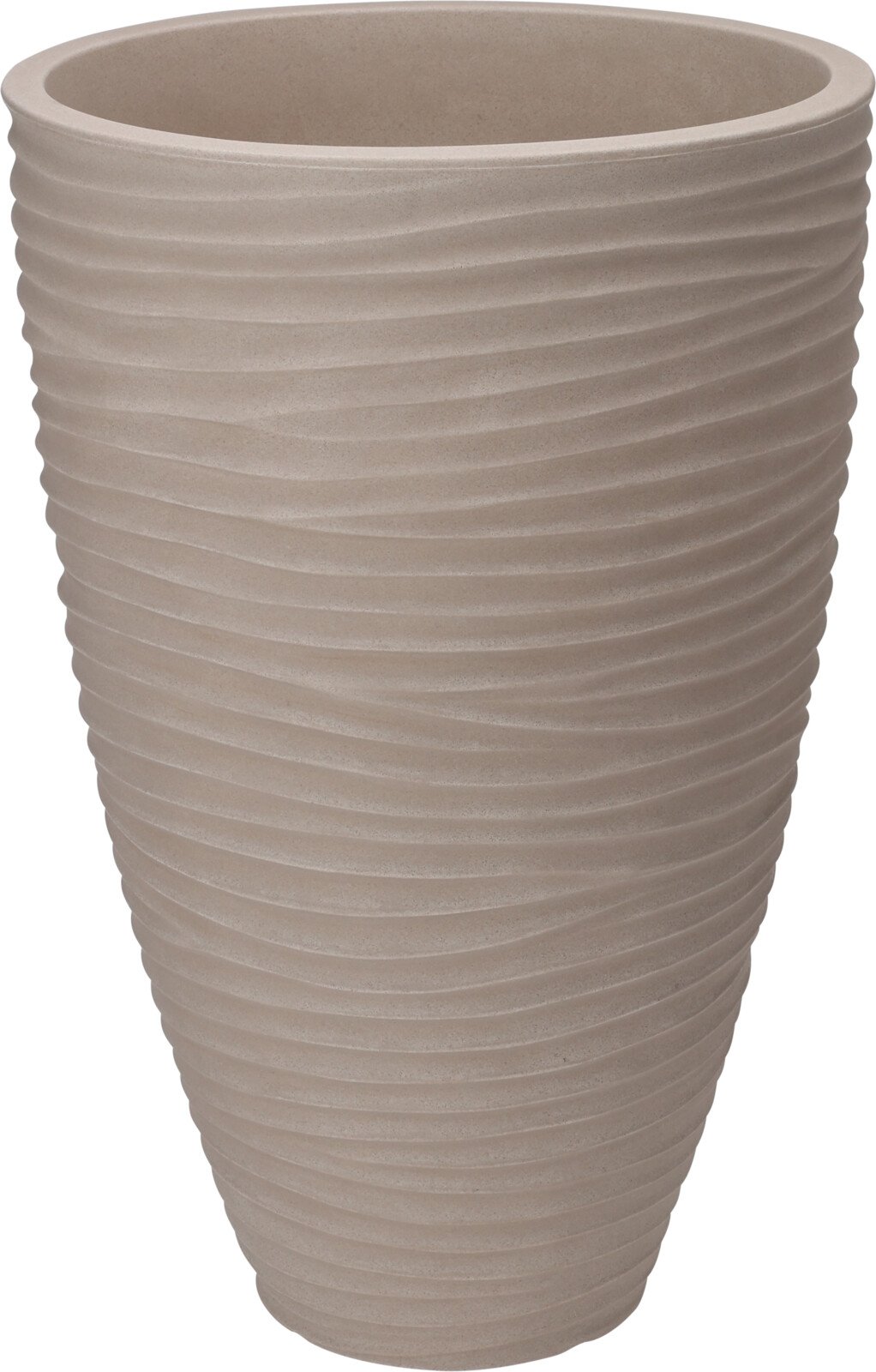 Plastikinis lauko vazonas, ovalus, kreminės sp., 40 x 60 cm