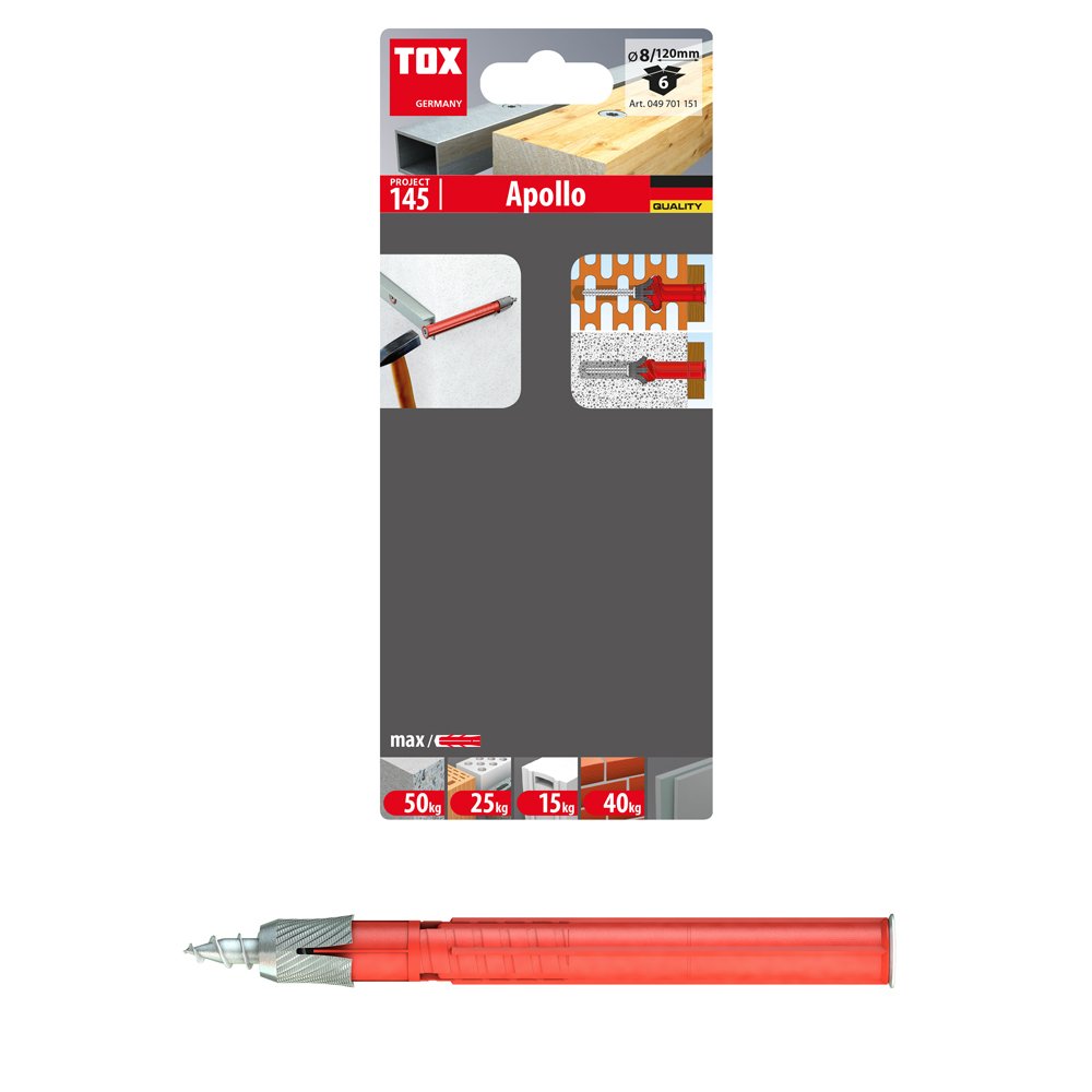 Rėminis universalus kaištis TOX Apollo, 8/120, 6 vnt.
