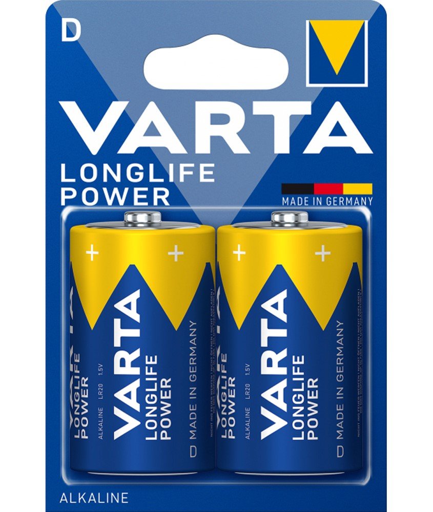 Maitinimo elementai VARTA LONGLIFE POWER, 2 vnt., D LR20