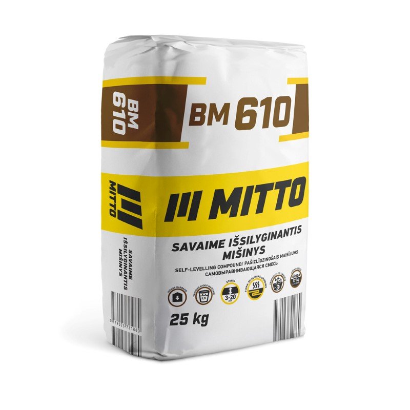 Savaime išsilyginantis mišinys MITTO BM610, 3-20 mm, 25 kg