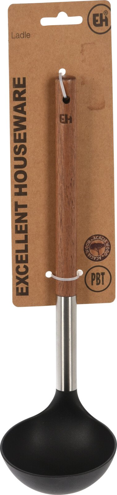 Samtis sriubai, juodas su medine apdaila, 31cm