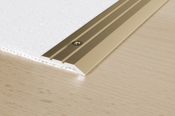 Aliumininė grindų juostelė HESORA H 01 D4, 3.0 x 180 cm,  mat.šampano spalvos, kilmės šalis ES