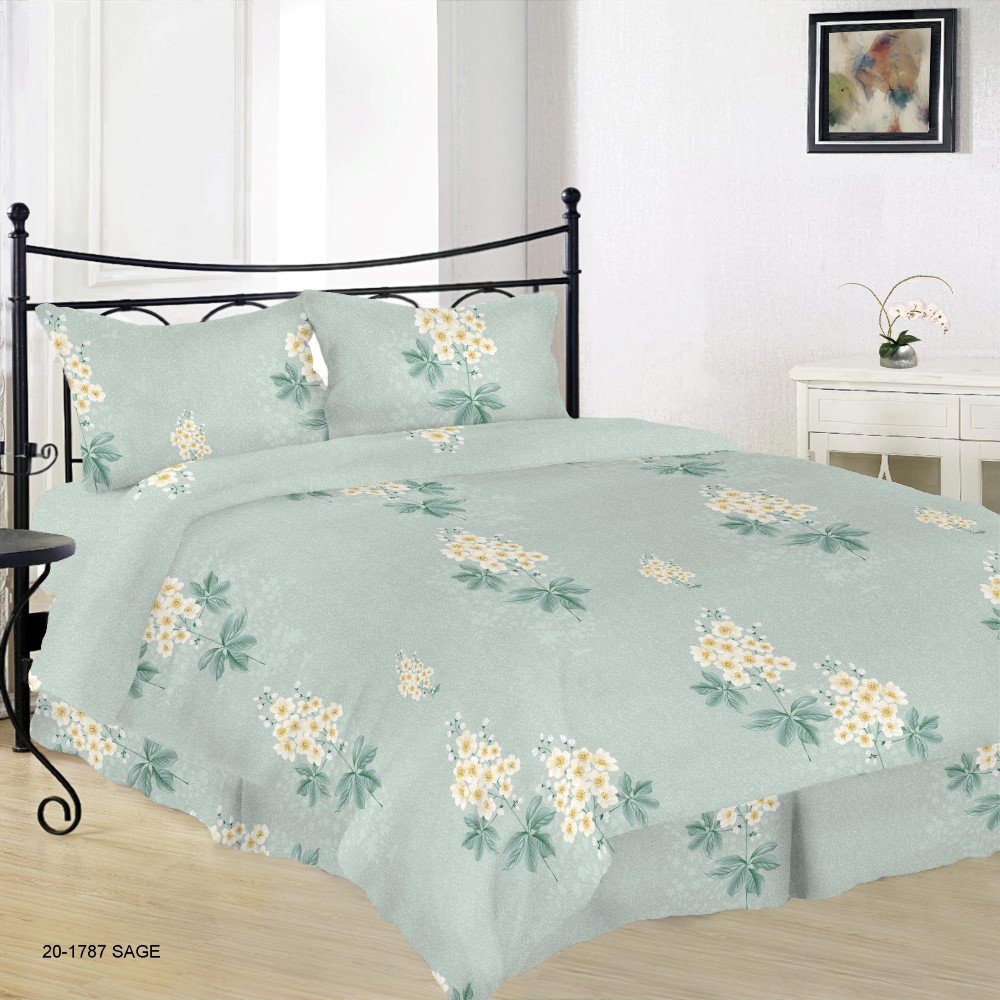 Patalynės komplektas Spalvotas Sapnas, 200 x 220, 50 x 70/20 cm, šalavijo žalia sp.