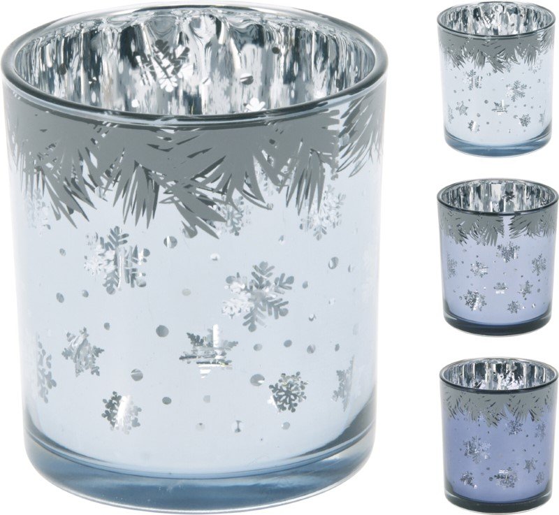 Žvakidė Šerkšnas, arbatinei žvakutei, 3 skirtingos sp.