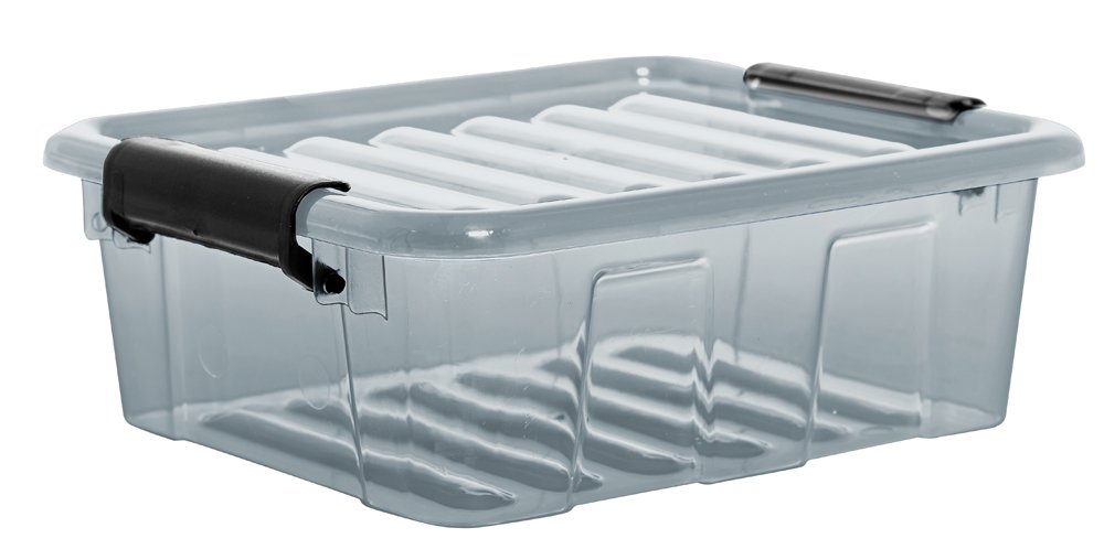 Daiktadėžė PLAST TEAM Home Box, su dangčiu, pilkos sp., 20,5 x 7,2 x 17 cm, 1,5 l