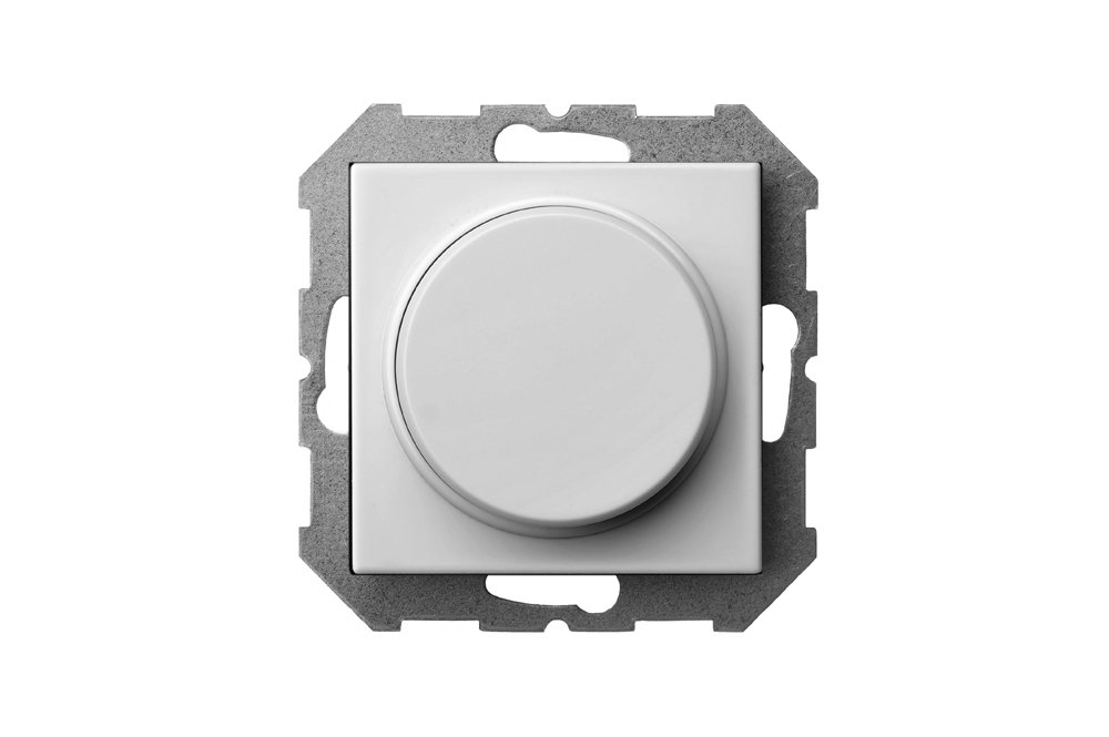 Šviesos reguliatorius LIREGUS Epsilon, įleidžiamas, baltos spalvos, ISR-005-01 E/B, LED 3-100W, 10-250W / b/r