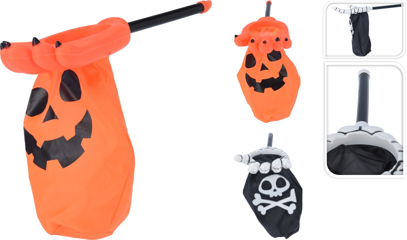 Helovyno krepšelis su ilga rankena, 2 skirtingi dizainai