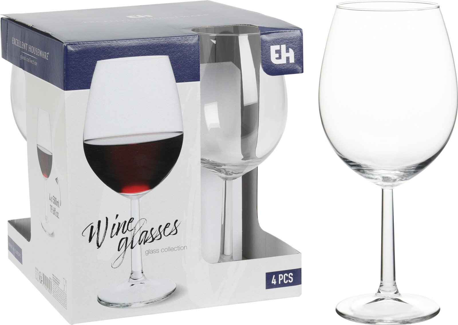 Vyno taurių rinkinys, 580 ml, 4 vnt.