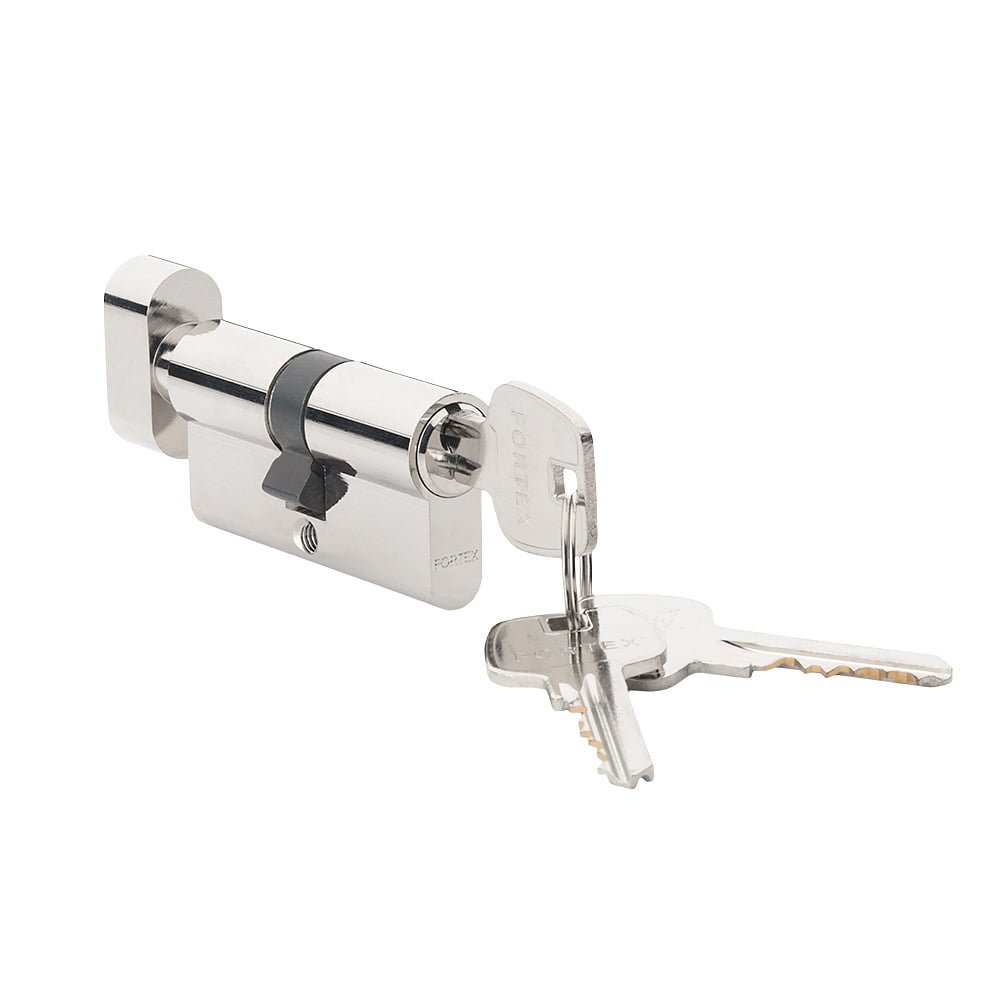 Spynos cilindras INOVO 31ME Z, 65 mm, 30 x 35 mm, su užsuktuku, chromo spalvos