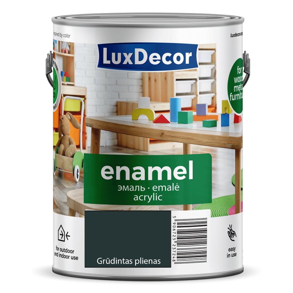 Universali akrilinė emalė LUXDECOR, 2,2 l, (24) Grūdintas plienas, blizgus, vandens pagrindu