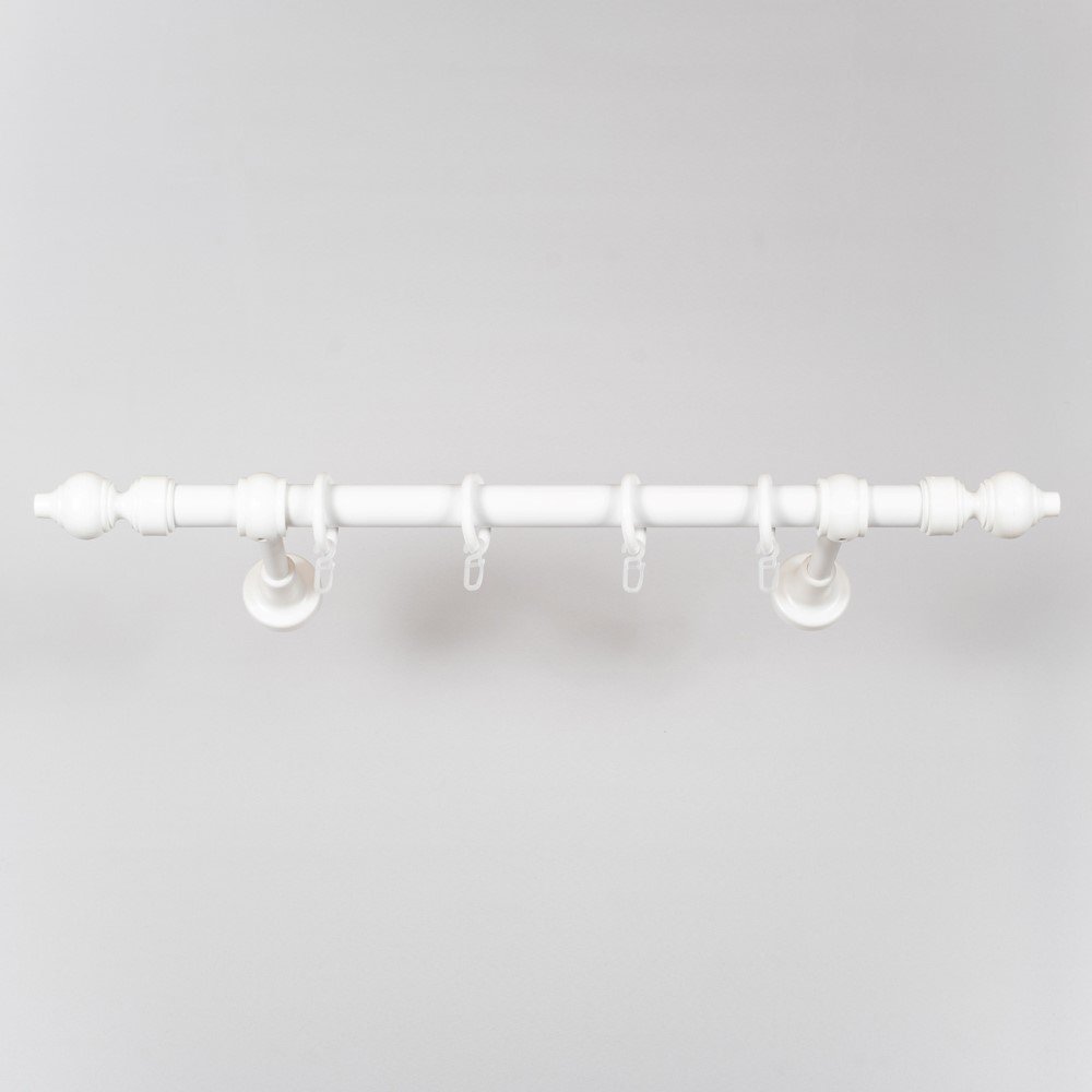 Sieninis karnizas HESORA Su Plastikiniais Galais, Skersmuo 28 mm, ilgis 3,0 m, baltos spalvos