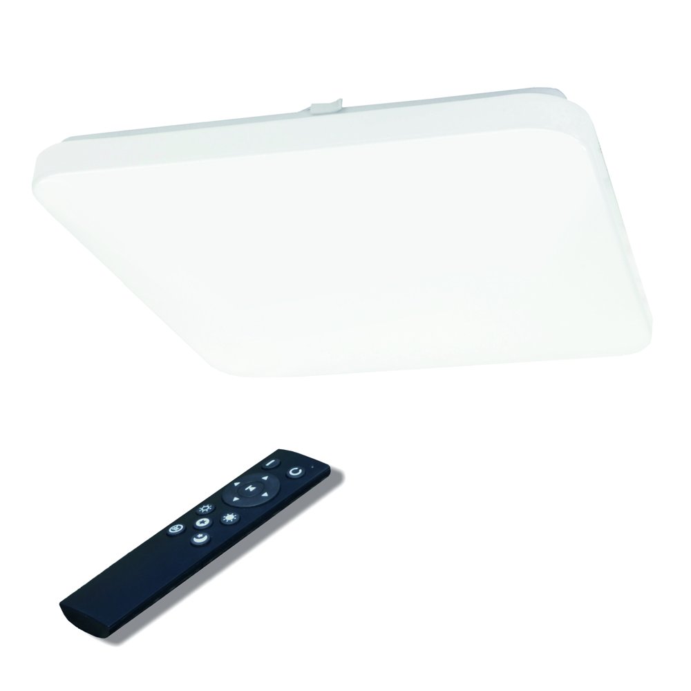 Plafoninis šviestuvas TOPE Sopot, LED 2 x 24W, 3000-6500K, 230V, 4464 lm, kvadratinis, 38 x 38 cm skersmuo, baltos spalvos