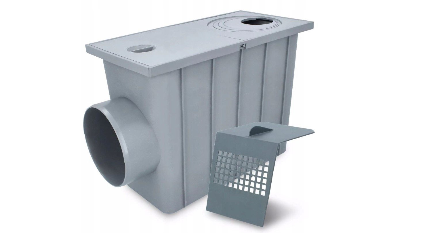 Lietaus surinkimo trapas AQUER, d50-110mm, šoninis išbėg., pilka sp.