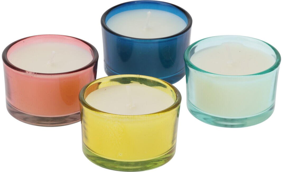 Kvapni žvakė, stikliniame indelyje, 5 x 3 cm, 4 skirtingi kvapai