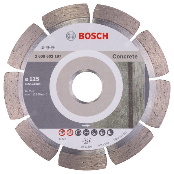Deimantinis pjovimo diskas BOSCH Concrete, 125 mm, 22,23 mm
