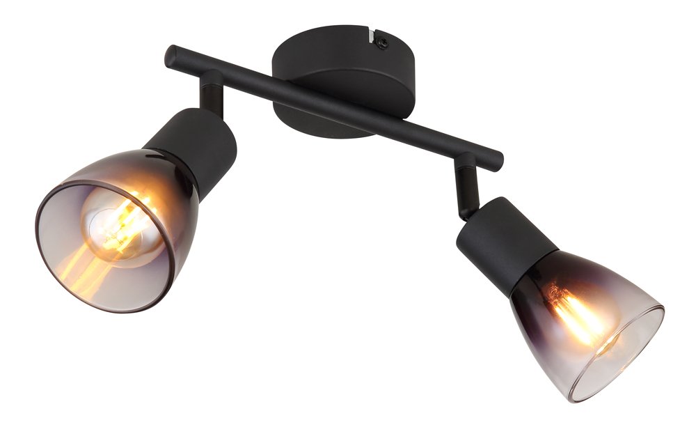 Kryptinis šviestuvas GLOBO 54312-2, 2 x E14, 25W, 230V, dūmų sp. stiklas, 220x80x185 mm