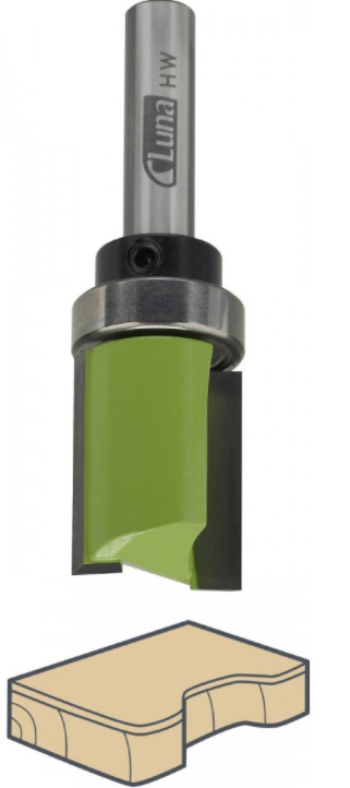 Kraštų frezos medžiui LUNA, 19 x 13 mm, 2 rėžtukų