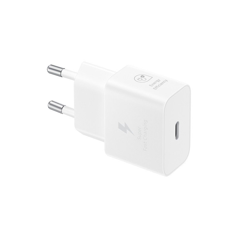 Telefono įkroviklis SAMSUNG, 25W, Type-C maitinimo adapteris, be kabelio, baltos sp., EP-T2510NWEGEU
