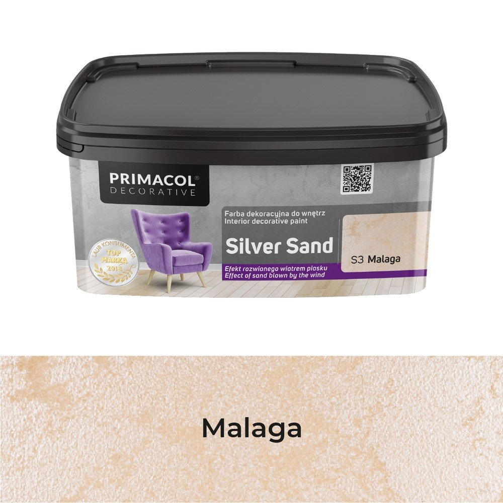 Struktūriniai dažai PRIMACOL Silver Sand, 1 l, (S3) Malaga