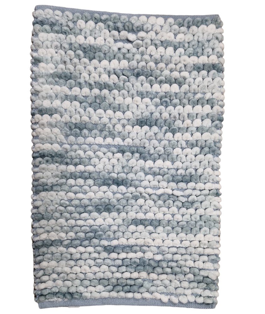 Vonios kilimėlis LOTUS Mosaic, 50 x 80 cm, 60% poliesteris/40% medvilnė, mėlynas
