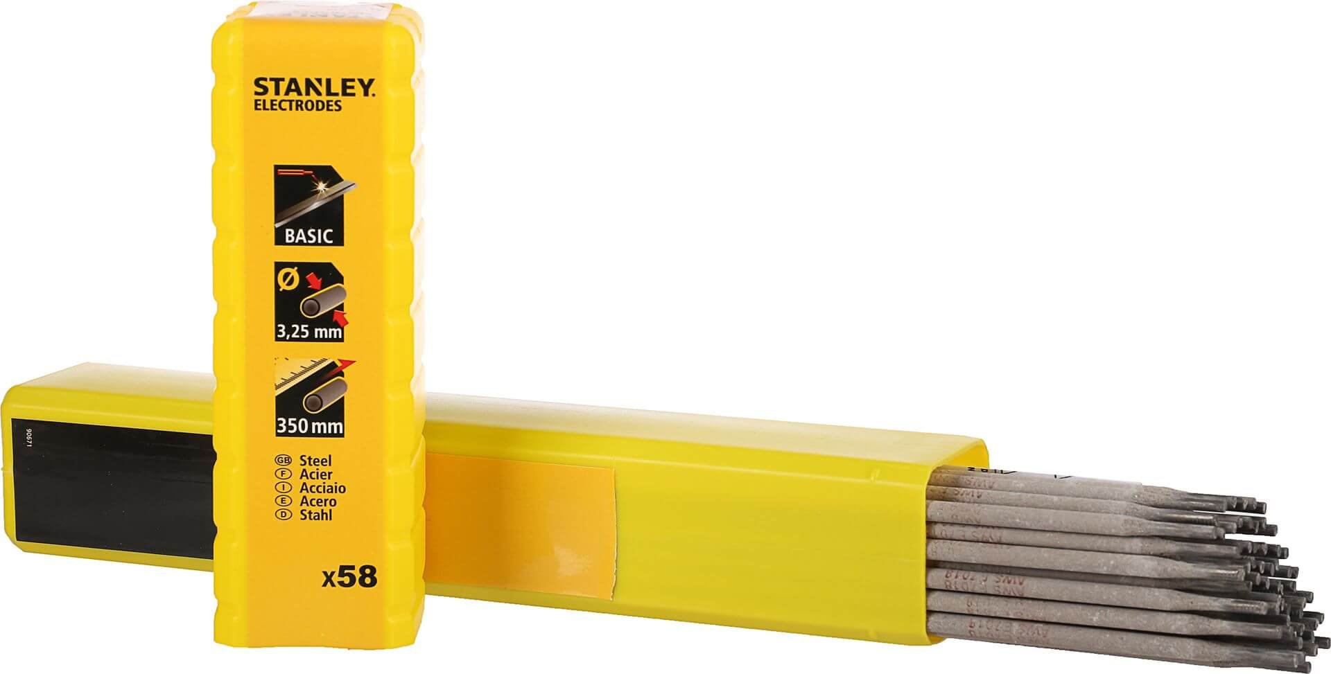 Plieno suvirinimo elektrodai STANLEY ADV B, anglinis ir mažai legiruotas, 3,25 mm, 58 vnt.