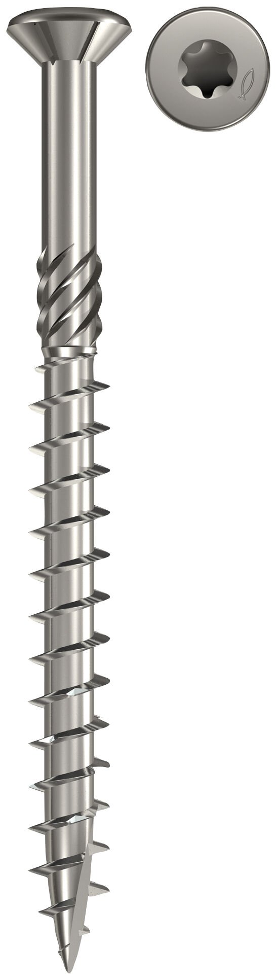Medsraigčiai FISCHER, 5,0 x 70 mm, A4 nerūdijantis plienas, TORX, 100 vnt.