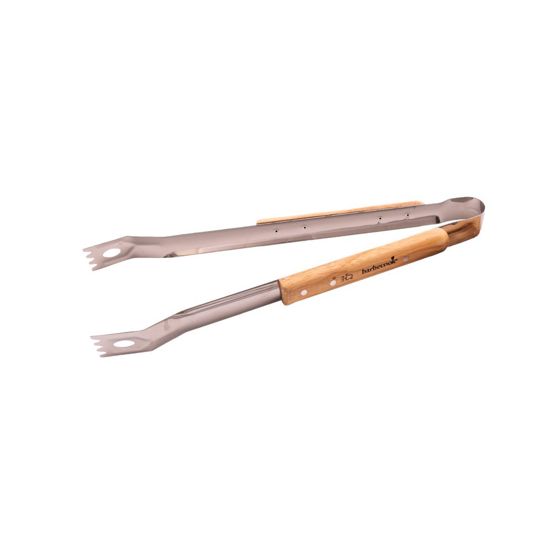 Grilio žnyplės BARBECOOK, medinė rankena, 40 cm