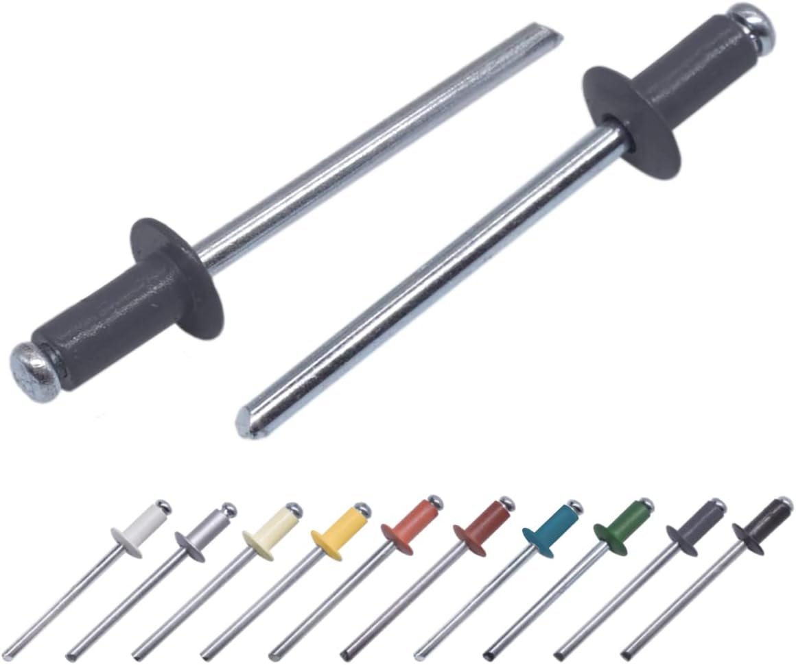 Aliumininės kniedės, 3,2 x 8 mm, RAL7024, 50 vnt., grafito pilka