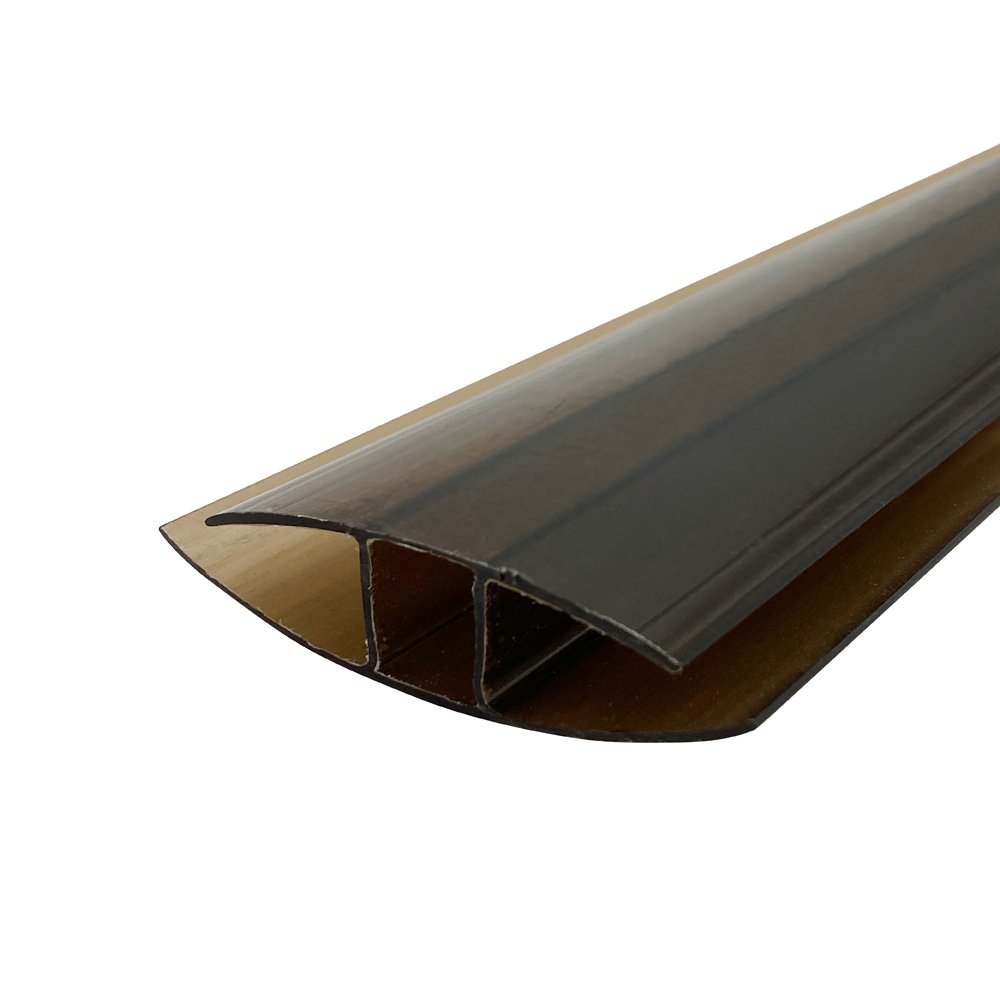 Sujungimo profilis H, polikarbonato plokštėms, 8-10mm, L-2m, bronza, HP810X2B