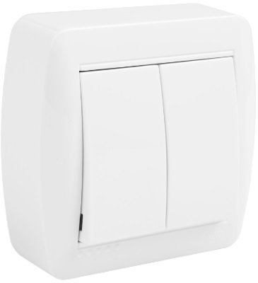 Jungiklis SOLERA Mur12A, 2 klavišų, paviršinis, baltos sp.