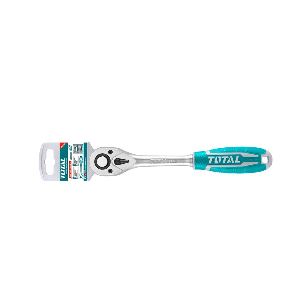 Terkšlinė rankena galvutėms TOTAL, CR-V+Cr-Mo, 1/4" 45T, 158 mm, THT106146