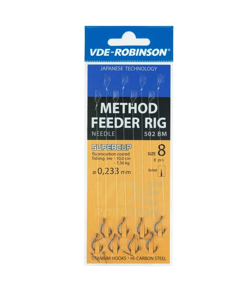 Pavadėliai ROBINSON Method Feeder Supercup MF 502BM, su adatėlė, 0.245 mm, Nr. 10