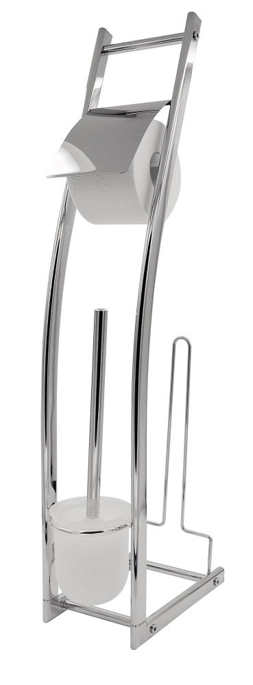 Tualeto šepetys su stovu RIDDER Fabio 3In1, pastatomas, chromas, tualeto šepetys, tualetinio popieriaus laikiklis ir atsarginis laikiklis